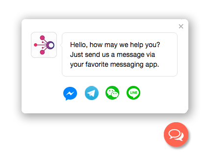 Message us button for Facebook Messenger, WhatsApp, WeChat ...